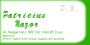 patricius mazor business card
